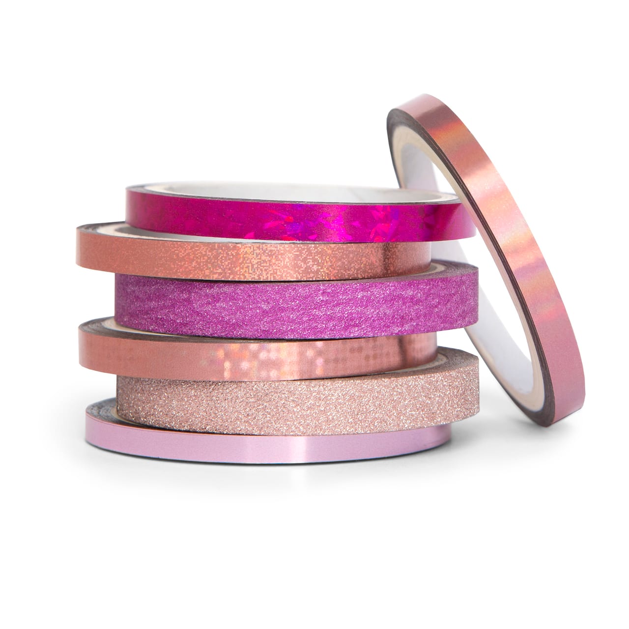 Ensemble de rubans d’artisanat en pellicule métallisée rose et à paillettes de Recollections